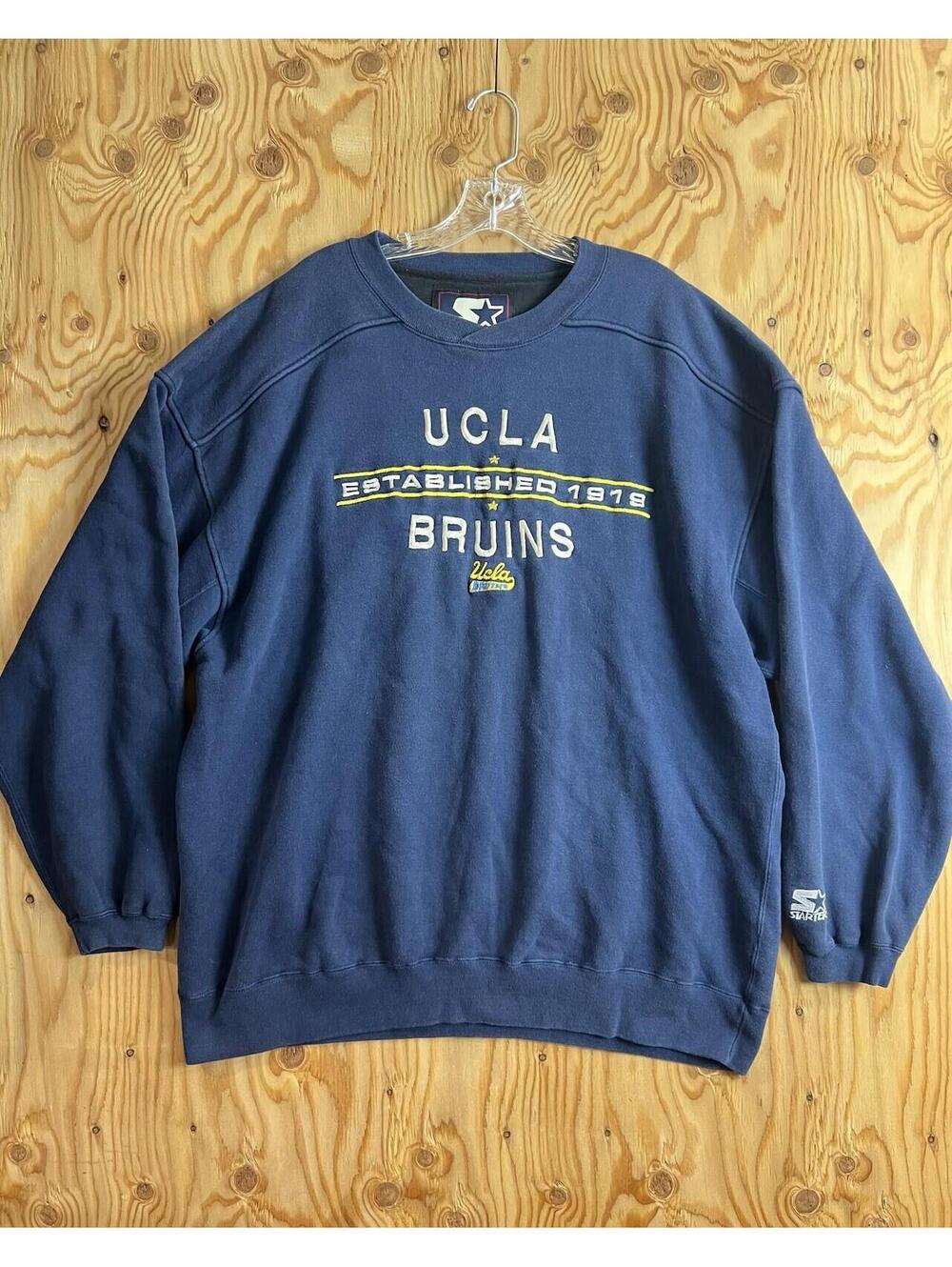 VINTAGE UCLA Bruins Sweatshirt Mens 2XL Navy Blue Starter Crewneck XXL Sweater